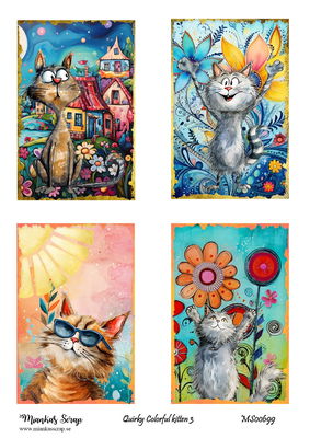 Miankas Scrap klippark - Quirky Colorful kitten 3