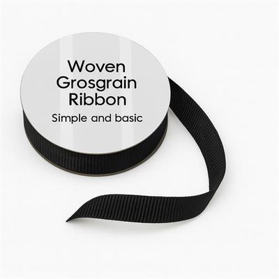 Simple and basic Grosgrain Ribbon "Black"