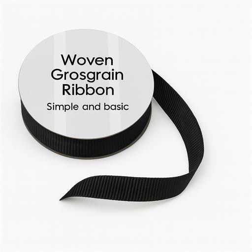 Simple and basic Grosgrain Ribbon "Black"