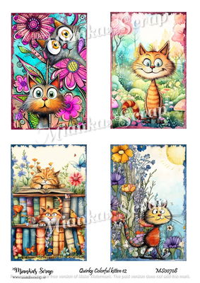 Miankas Scrap klippark - Quirky Colorful kitten 12