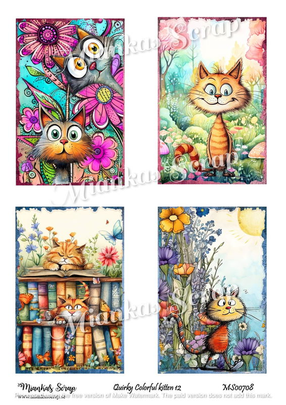 Miankas Scrap klippark - Quirky Colorful kitten 12