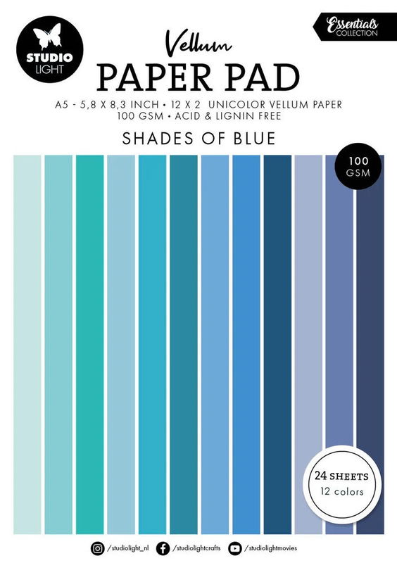 Studio Light Paper Pad "Vellum - Shades of Blue"