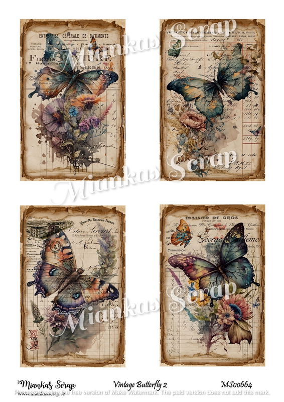 Miankas Scrap klippark - Vintage Butterfly 2