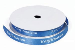 Satinband Blå - Konfirmation