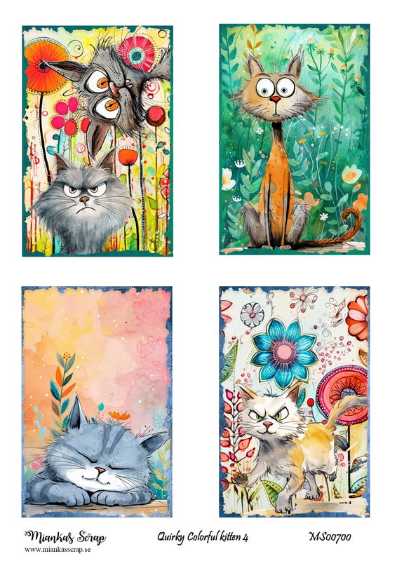 Miankas Scrap klippark - Quirky Colorful kitten 4