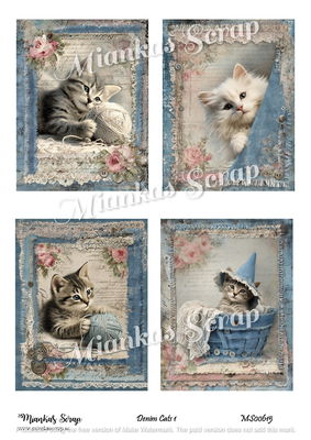 Miankas Scrap klippark - Denim Cats 1