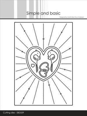 Simple and Basic die "A6 - Heart rays"
