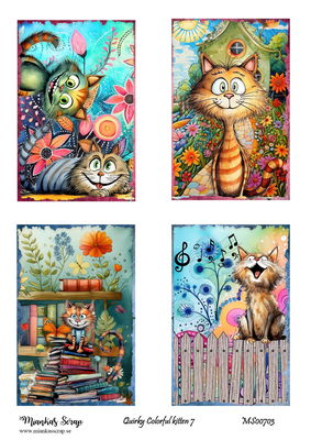 Miankas Scrap klippark - Quirky Colorful kitten 7