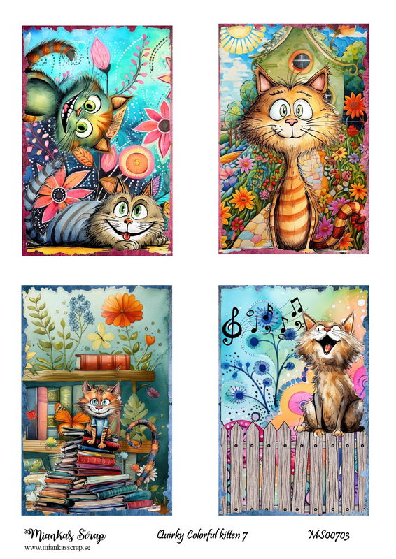 Miankas Scrap klippark - Quirky Colorful kitten 7