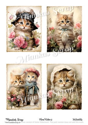 Miankas Scrap klippark - Floral Kitten 2