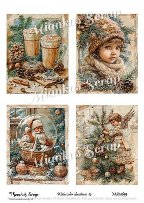 Miankas Scrap klippark - Watercolor christmas 14