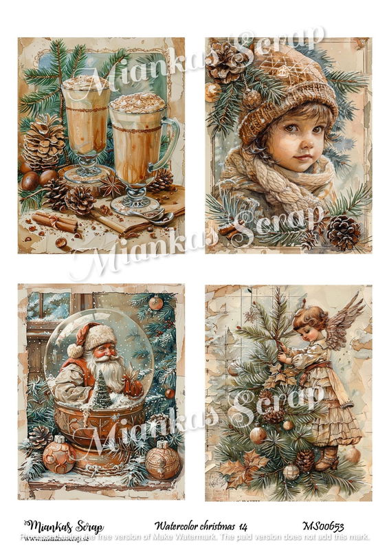Miankas Scrap klippark - Watercolor christmas 14