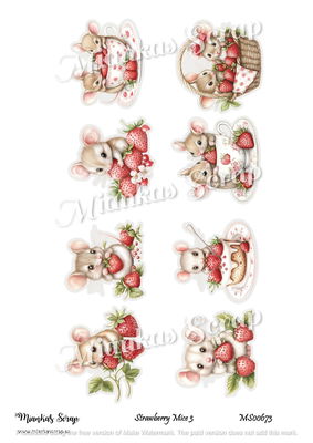 Miankas Scrap klippark - Strawberry Mice 3