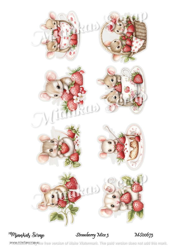 Miankas Scrap klippark - Strawberry Mice 3