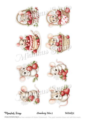 Miankas Scrap klippark - Strawberry Mice 2