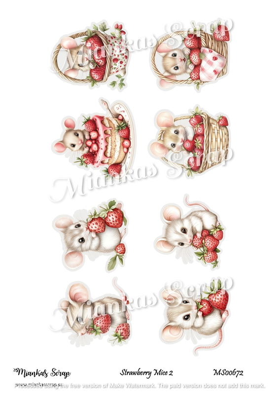 Miankas Scrap klippark - Strawberry Mice 2