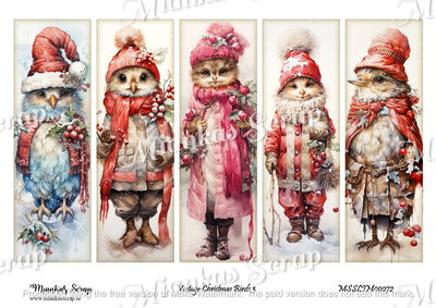 Miankas Scrap klippark - Vintage Christmas Birds 3