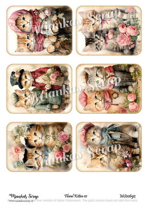Miankas Scrap klippark - Floral Kitten 10