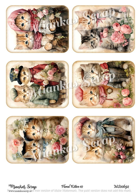Miankas Scrap klippark - Floral Kitten 10