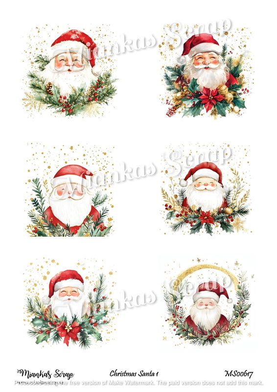 Miankas Scrap klippark - Christmas Santa 1