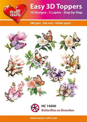 Hearty Crafts Easy 3D Toppers - Butterflies on Branches