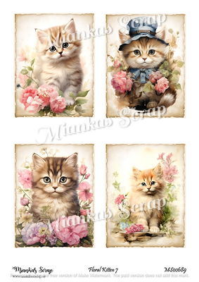 Miankas Scrap klippark - Floral Kitten 7