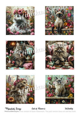 Miankas Scrap klippark - Cats & Flowers 2