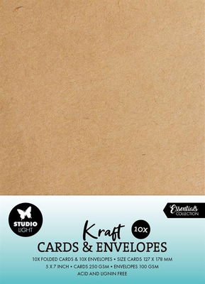 Studio Light Cards & Envelopes 5x7" "Kraft"