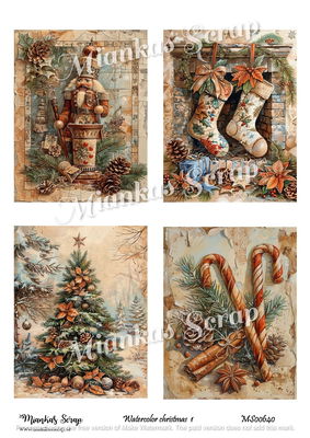 Miankas Scrap klippark - Watercolor christmas 1