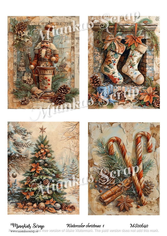 Miankas Scrap klippark - Watercolor christmas 1