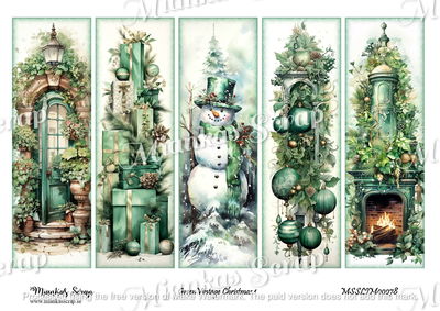 Miankas Scrap klippark - Green Vintage Christmas 1