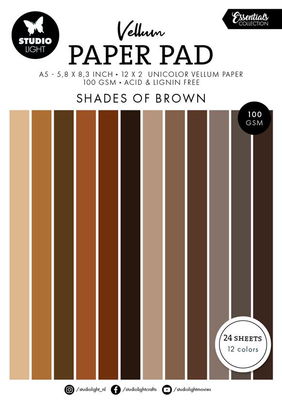 Studio Light Paper Pad "Vellum - Shades of Brown"