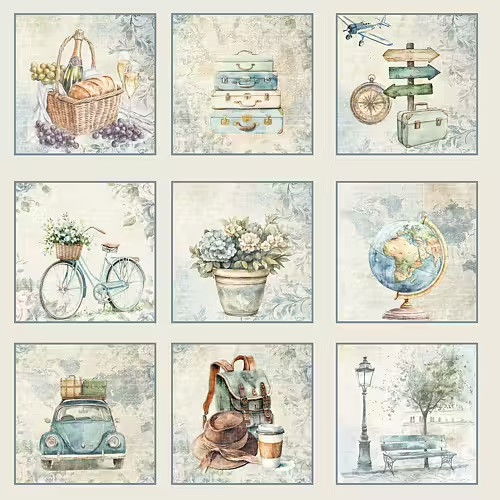 Papper Scrapbooking Reprint - Journey Tags - 12x12