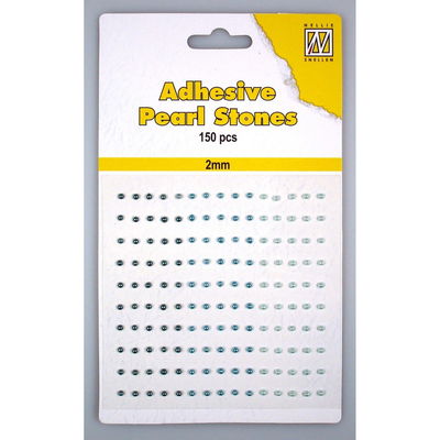 Nellie Snellen Adhesive Pearl Stones 2 mm - Blå