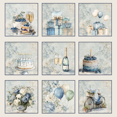 Papper Scrapbooking Reprint - Tags Hooray - 12x12 (30,5 x 30,5 cm)