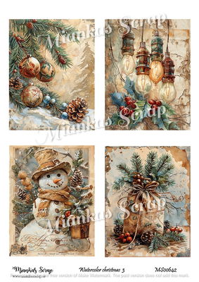 Miankas Scrap klippark - Watercolor christmas 3