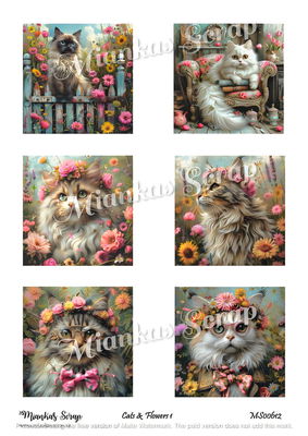 Miankas Scrap klippark - Cats & Flowers 1