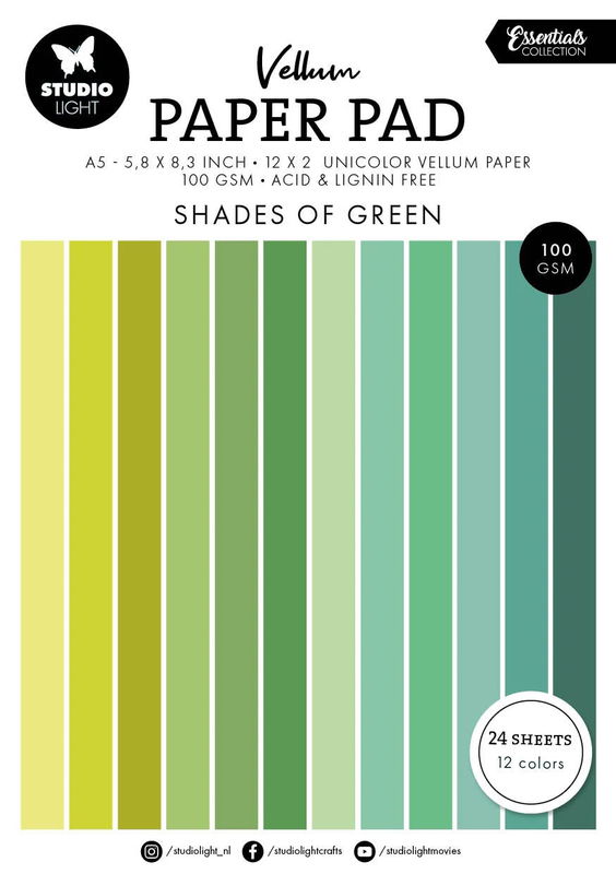 Studio Light Paper Pad "Vellum - Shades of Green"