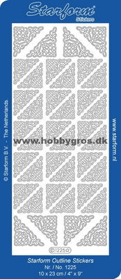 Starform outline hörn stickers guld