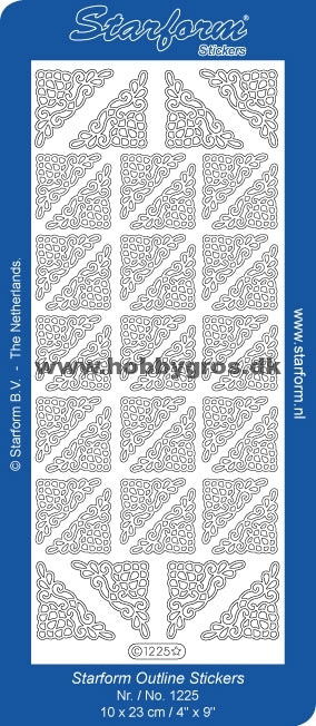 Starform outline hörn stickers guld