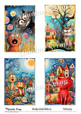 Miankas Scrap klippark - Quirky Colorful kitten 13