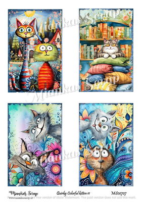 Miankas Scrap klippark - Quirky Colorful kitten 11