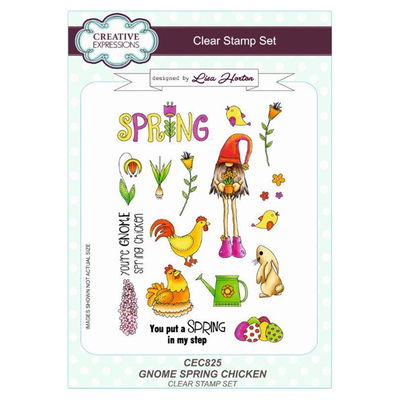 Creative Expressions Clear Stamp Set - Gnome Spring Chicken Creative Expressions Clear Stamp Set - Gnome Spring Chicken