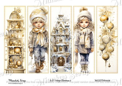 Miankas Scrap klippark - Gold Vintage Christmas 2