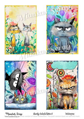Miankas Scrap klippark - Quirky Colorful kitten 6