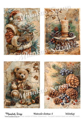 Miankas Scrap klippark - Watercolor christmas 6