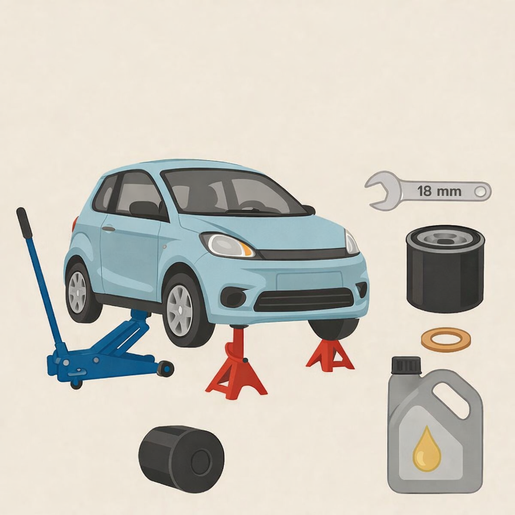 Miten teet öljynvaihdon mopoautossa, jossa on Lombardini Progress ACT moottori?