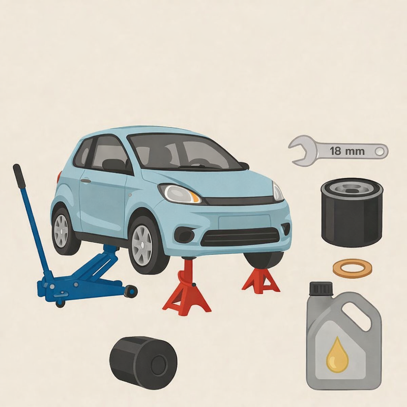 Miten teet öljynvaihdon mopoautossa, jossa on Lombardini Progress ACT moottori?