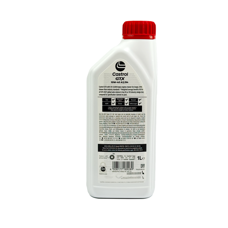 Castrol GTX UltraClean -moottoriöljy SAE 10W40