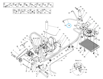 AC-letku kondensaattorilta kuivaimelle Ligier & Microcar Mopoautoihin (Lombardini DCI)